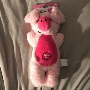 Pink Plush Pig Dog Toy